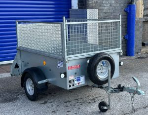 2021-IFOR WILLIAMS p5e TRAILER WITH FULL MESH +RAMP WITH BLUE TARPAULIN COVER (SOLD) image 2