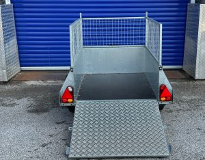 2021-IFOR WILLIAMS p5e TRAILER WITH FULL MESH +RAMP WITH BLUE TARPAULIN COVER (SOLD) image 6