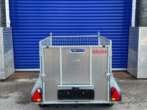 2021-IFOR WILLIAMS p5e TRAILER WITH FULL MESH +RAMP WITH BLUE TARPAULIN COVER (SOLD) image 9
